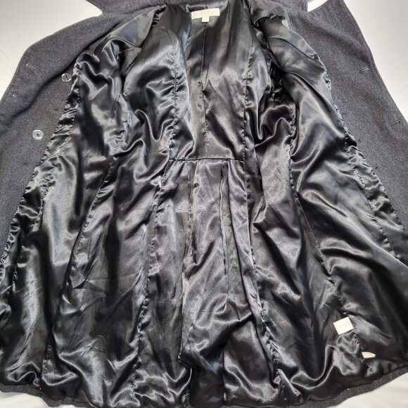 Style & Co Trench Coat Wool Blend Womens Large Tweed Double Breasted Pockets - Picture 9 of 16